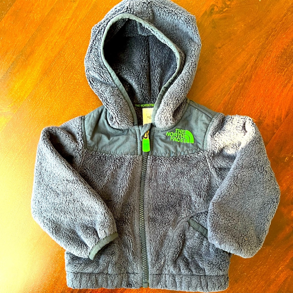 6-12 month navy blue and green full zip jacket